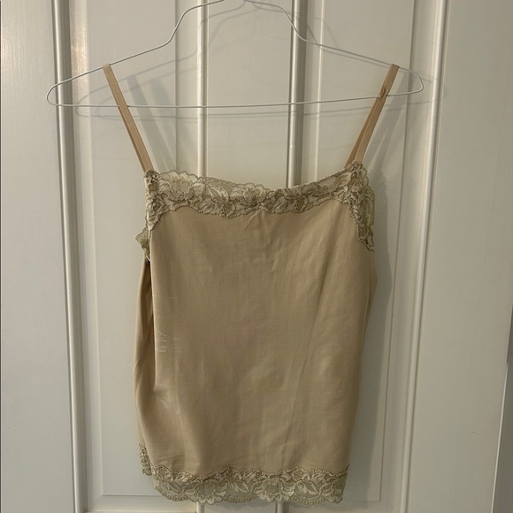 Ann Taylor Tops - Ann Taylor Beige Lace Trim Camisole